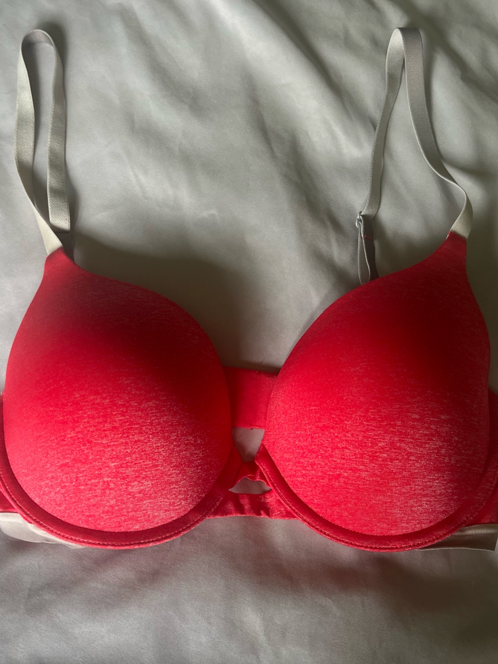 Victoria's Secret Neon Coral Push-Up T-Shirt Bra